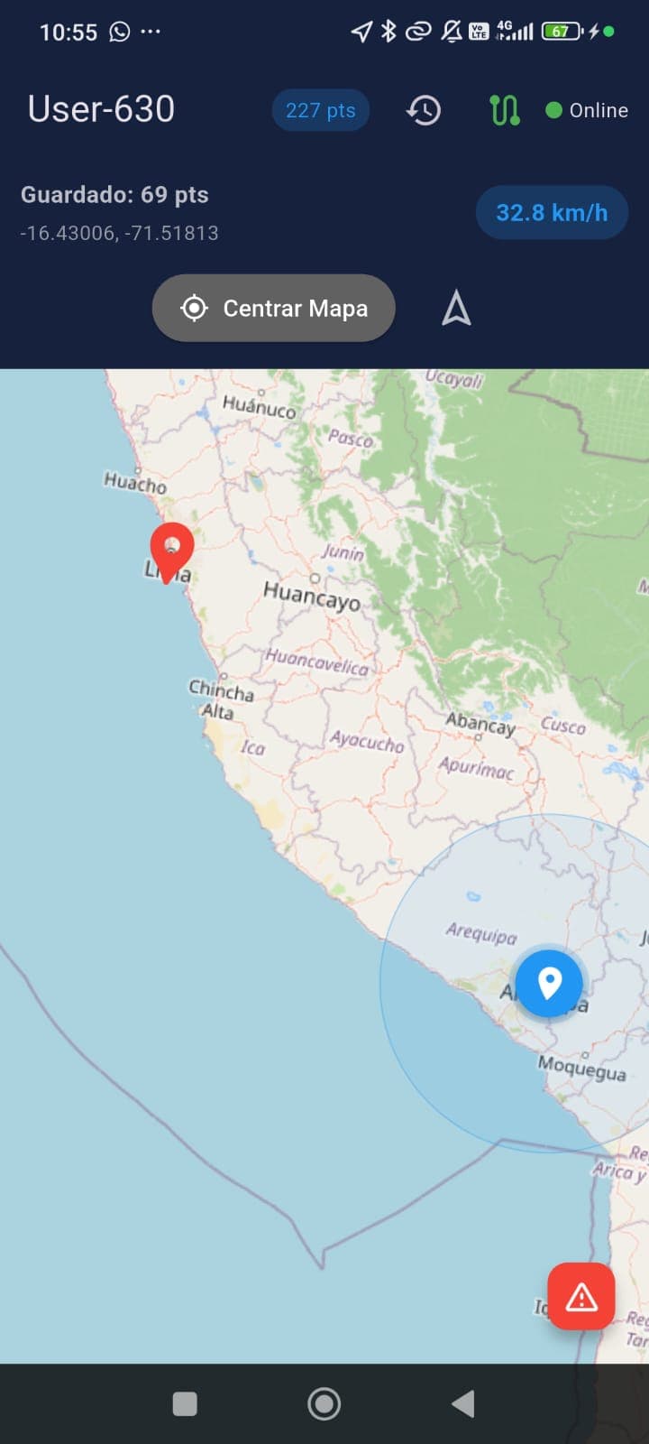 Tracking GPS con radio de precisión activo